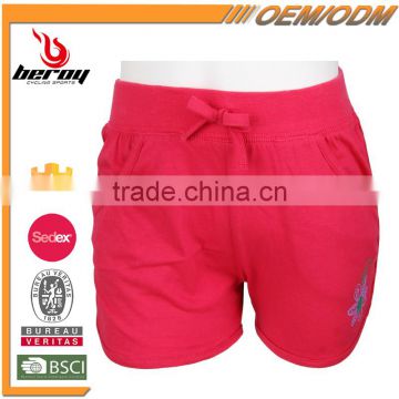 Best Selling Comfort Cotton Elastic Girls Sports Sweat Shorts with OEM ODM