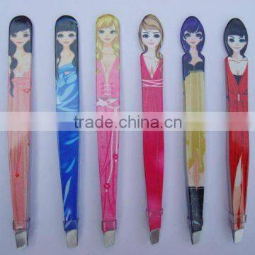 Beautiful girl Eyebrow Tweezers cosmetic tweezers