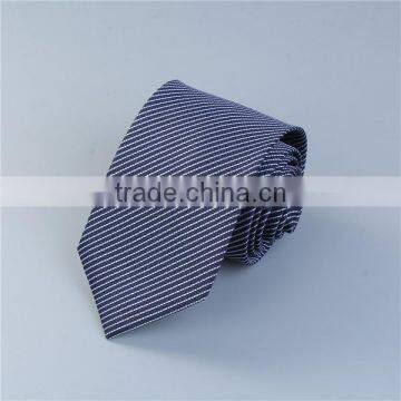 Wholesale Polyester Necktie Black & White Stripe Custom Tie photo-3