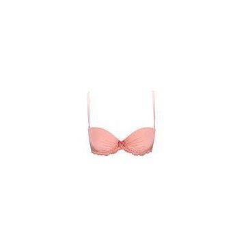 Pink  Exquisite workmanship Demi Cup Bra  Beautiful Lace Nice Bow
