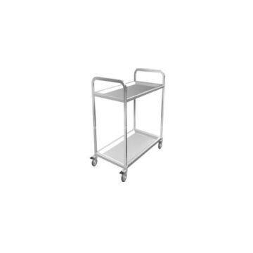 PLA300-T2-Hl2-D Stainless Steel Handle PP Deck Noiseless Castor Cart