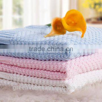 Alibaba china wholesale knitted throw blanket china Knit Newborn Baby Blanket Cashmere Knitted Blanket GVCX006