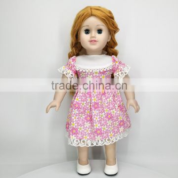 18 young girl doll cloth with flower dress for wholesale