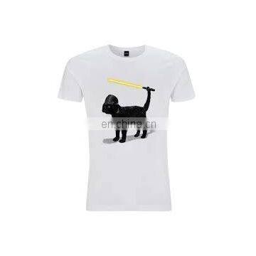 Black dogey design printed on white tshirt