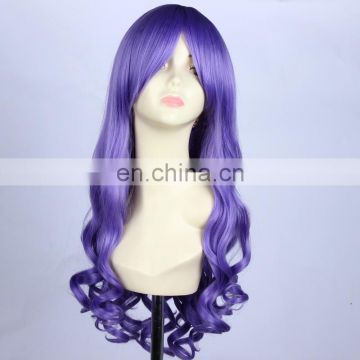 New cosplay Fashion Long Curly Dark Blue wig