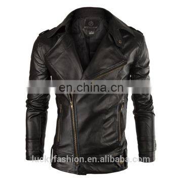 Customized Fashion Style Mens Windbreaker Jacket Man PU Leather Jacket Manufacturers photo-2