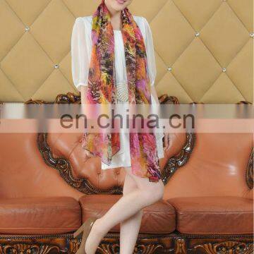 2013 New Style Digital Printed 100% Silk Chiffon Shawl