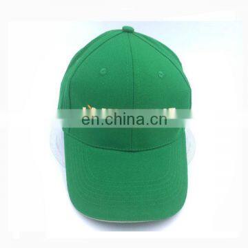 2017 Wholesale 100% Cotton Custom 6 Panel promotional green baseball cap