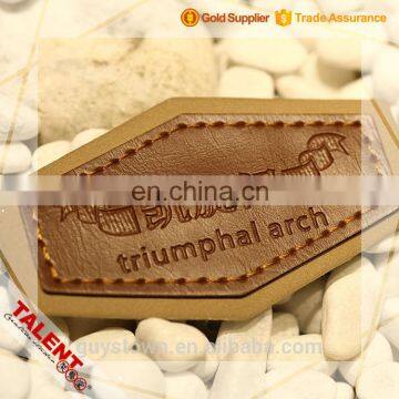 Custom Private Fashion Design Stitching Leather Patch Label For Garment photo-4