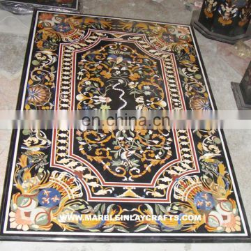 Marble Inlay Dining Table, Stone Inlay Dining Table, Pietra Dura Dining Table Top