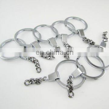 Rhodium plated metal keyring key ring