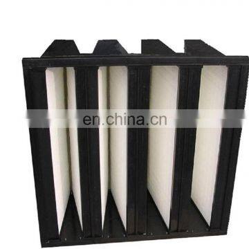 Hepa Black Plastic Frame Glass Fiber V Type Air Purifier Filter