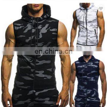 Wholesale Cheap Camo Sleeveless Tank top Hoodie 3xl