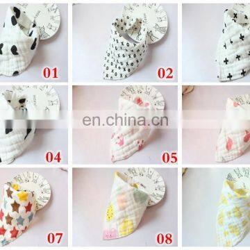 8 Layers 100% Cotton Lunch Bibs Towel Saliva Baby Kids Milk Letter Print Gauze Infants Bibs photo-2