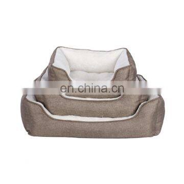 Different sizes linen fabric tear resistant dog bed