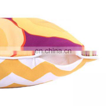 Wholesale Decorative Stocking Flower Printed Polyester Canvas Outdoor Cushion Cover With White Piping and Invisible Zipper photo-5