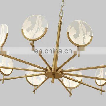 Modern Decorative Gold Metal Led Round Hanging Chandelier Pendant Light photo-3