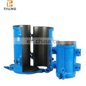 Concrete cast iron cylinder mould with surface coated black or blue