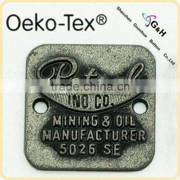 custom metal logo labels for handbags