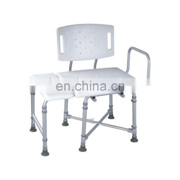 long heavy duty HDPE aluminum frame plastic shower chair seat bariatric bath bench with removable Backrest