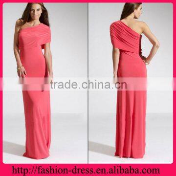 A-line Shealth Style Chiffon with Pleat One Shoulder Evening Dress