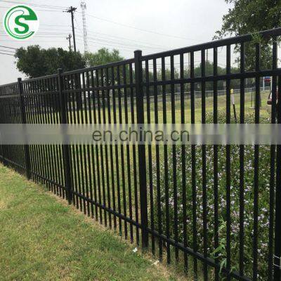 Galvanized steel powder coated wrought iron tubular picket fence China