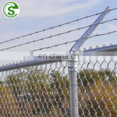 Barbed wire chain link fence galvanized steel diamond fence for Philippines