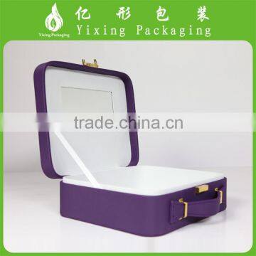 Hinged decorative leather gift storage box