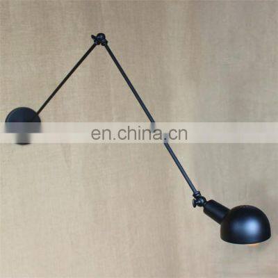 Adjustable Long Arm Black Metal Wall Lamps Bedroom Wall Lights