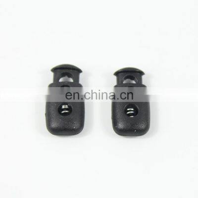 Wholesale Plastic Adjustable Spring Black Cord Locks Stopper For Garment