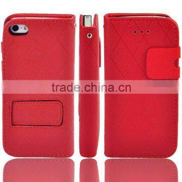 Stand Leather case with card holder for iphone 5S