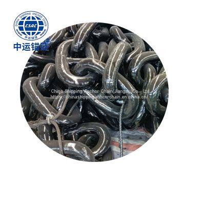 87mm Black Painted floating wind power platform  studless link anchor chain