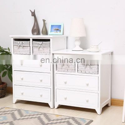 latest design living room furniture rattan chest of drawers wooden white cabinet