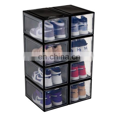 Drop Front Stackable Shoe Case Magnetic Amazon shoe case acrylic wholesale custom Clear Transparent shoe case storage box