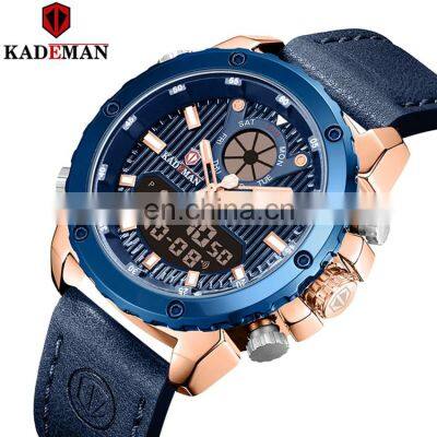 KADEMAN K9073 recommend youth watches double display led functional private label digital hand watches for man