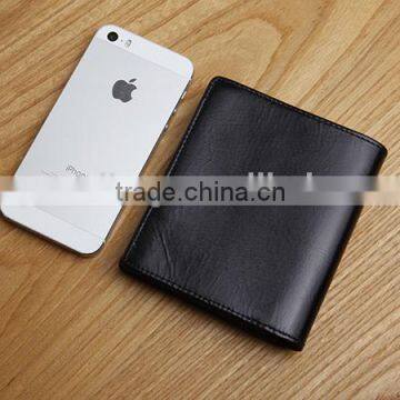 High Quality Cow Leather Men's Bifold Wallet Small Wallet Card Holder Wallet photo-6