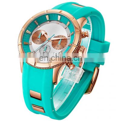 waterproof and creative fashion diamond 3 eyes female wristwatches ladies watches brands luxury