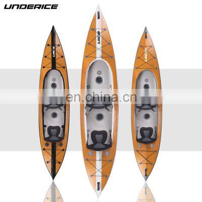 OEM ODM Drop Stitch Kayak 2 Person Wood Grain Kayak Two Valves Without Tube for Adult Unisex photo-4