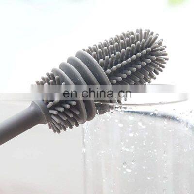 Silicone Cup Brush Cup Scrubber Glass Cleaner Kitchen Cleaning Tool Long Handle Drink Wineglass Bottle Glass Cup Cleaning Brush photo-3