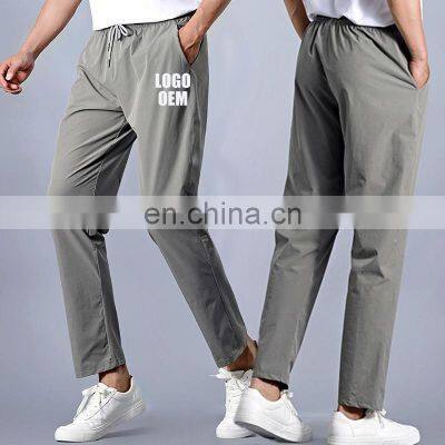 Wholesale Quick Dry Men's Jogger Straight Pants Drawstring Side Pocket Gym Fitness Running Clothing Outdoor Physical Sports Wear