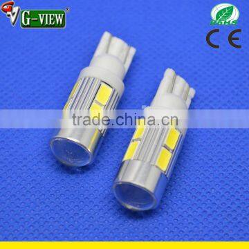 Car Led Lighting Bulb T10 5730 5630 10SMD 12V Error Free Width Lamp Side Signal Light With Lens