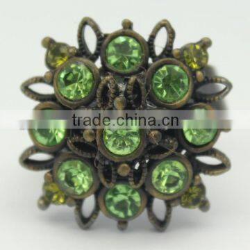 antique artificial crystal ring,stainless steel ring