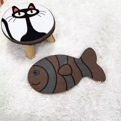 Meow Love Custom Shape Fish Design Cardboard Anti-Scratch Stress Relieve Durable BB Flute Corrugated Paper Clownfish Cat Scratcher photo-5