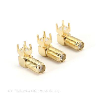 SMA KWE RF Adapter Female Jack Connector Right Angle Solder Type Antenna CONNECTOR PCB Mount 17MM photo-2
