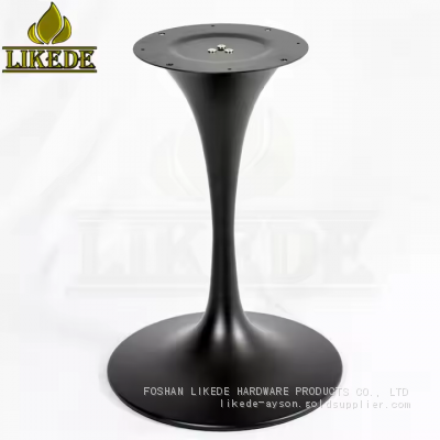 Newest Stainless Steel Tulip Table Leg Saarinen Table Base With Black Iron Heavy Duty Marble Tabletop for Workshops photo-3