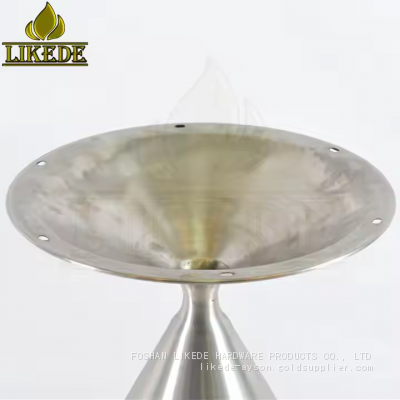 Integrated Tulip Conical Table Base Metal Brushed #304 Stainless Steel Trumpet Style Furniture Legs photo-3