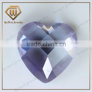 Heart Shape Checkerboard CZ Stone For Jewelry Decoration