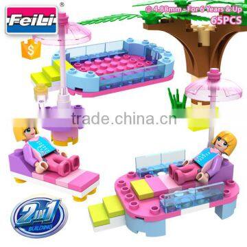 cogo toys bricks 2 in 1 ABS plastic building blocks for girl construction toys