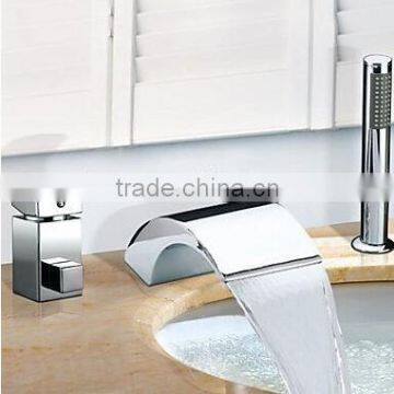 Modern 3 Holes Brass Bathtub Mixer with Handheld Shower