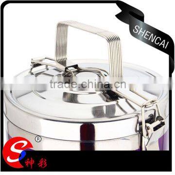 Metal Stainless Steel 4 Layers Compartment Lunch Box/ Hand Pot With Foldable Handle/ Food Carrier photo-2